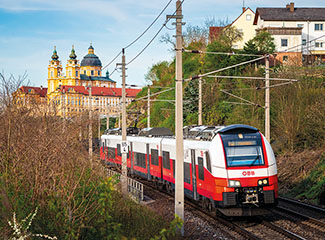 Stift Melk und Regionalzug