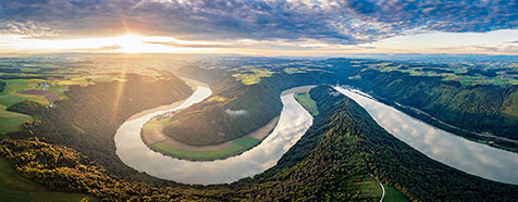 Schlögener Schlinge bei Sonnenaufgang