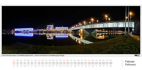 Februar - Lentos Kunstmuseum und Nibelungenbr&uuml;cke